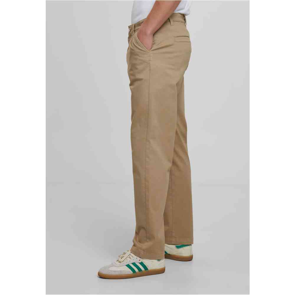 Urban Classics - Pleated Twill Hose gerades bein - Beige